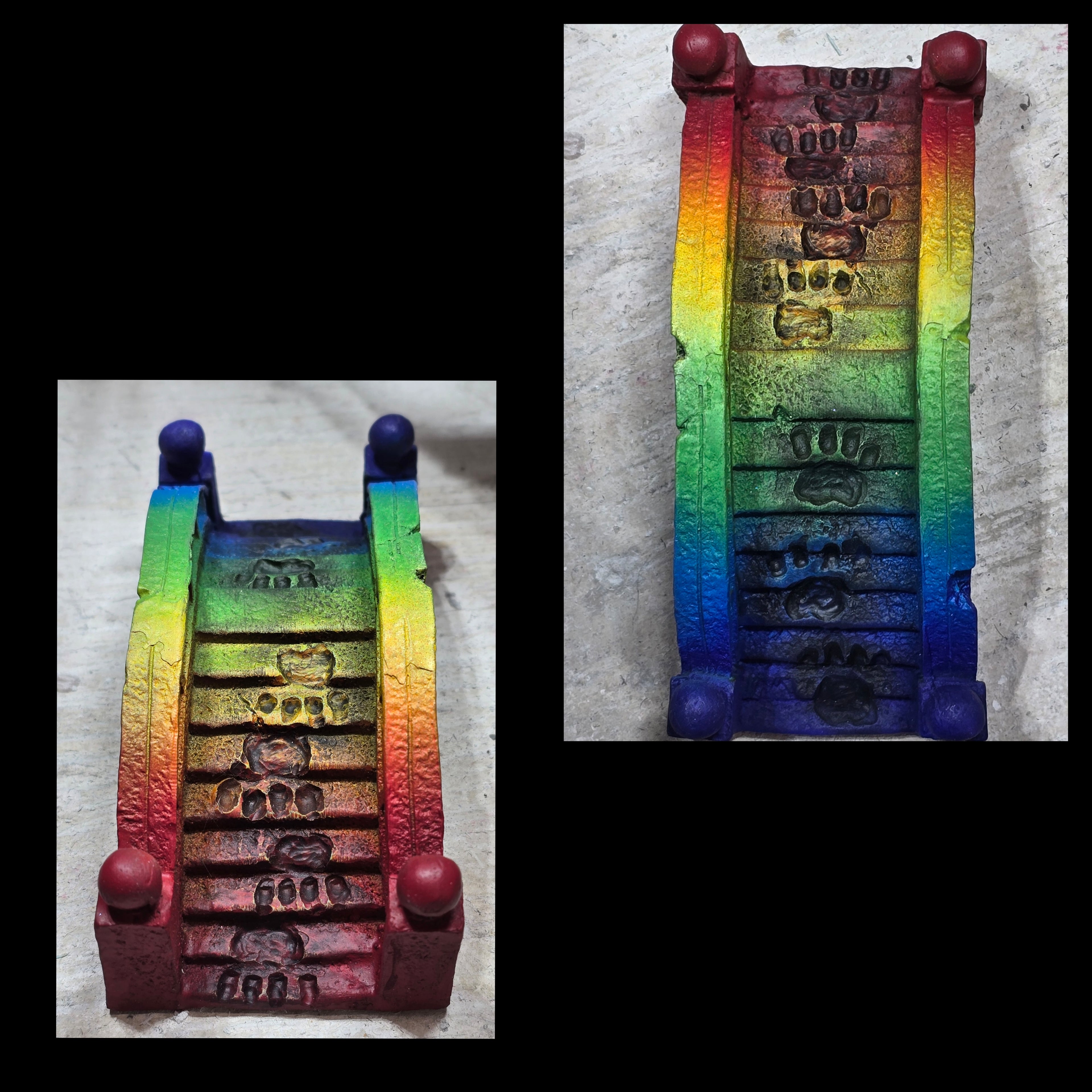 Rainbow Bridge with Paw Prints
